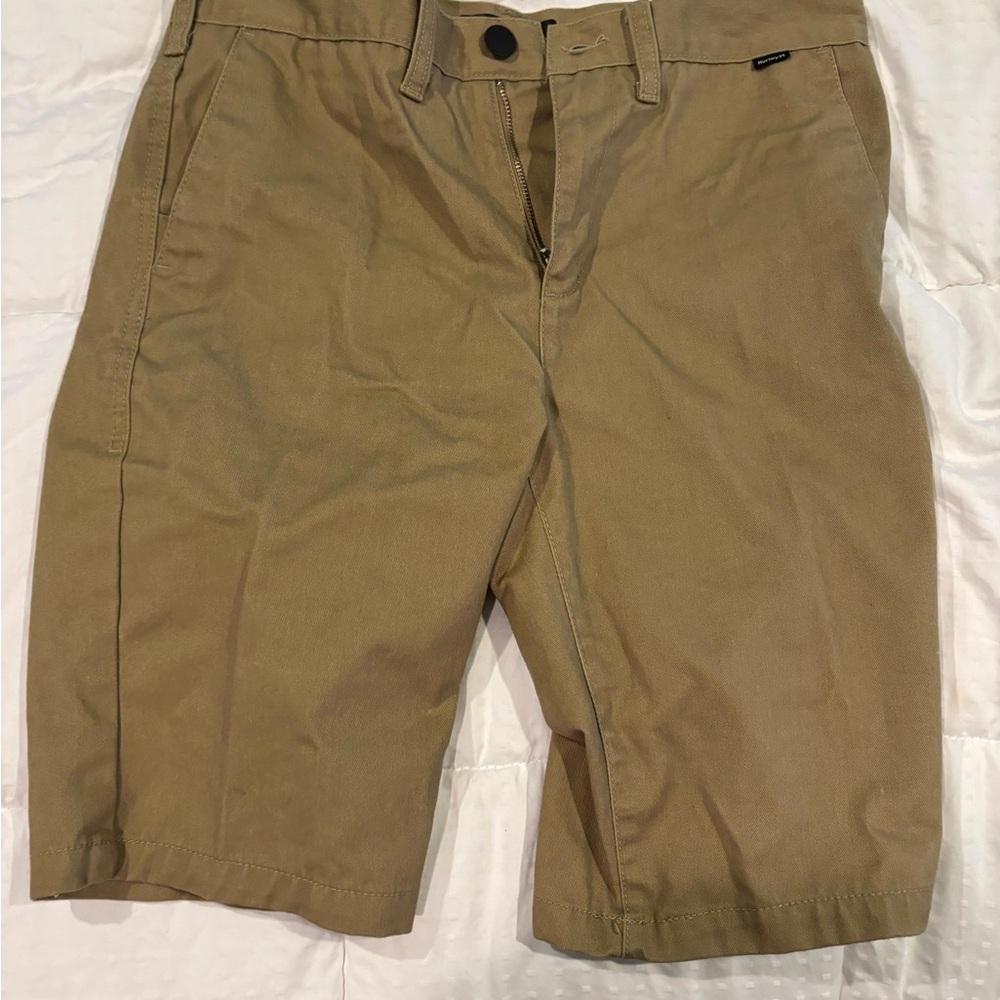 Hurley Tan Flat Front Shorts Casual Style